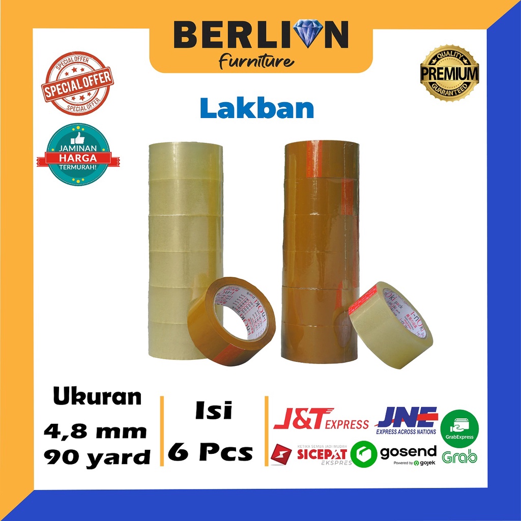 LAKBAN BENING / COKLAT 90 YARD 100 YARD/ FRAGILE 60 YARD BODHI TAPE MURAH KUAT LENGKET BERKUALITAS