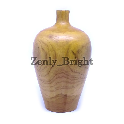 Vas Kayu Jati Guci A Diameter 8cm  Tinggi 24
