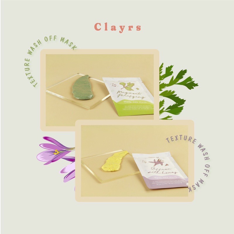 MASKER ORGANIK MUGWORT &amp; SAFFRON with HONEY by Clayrs.id