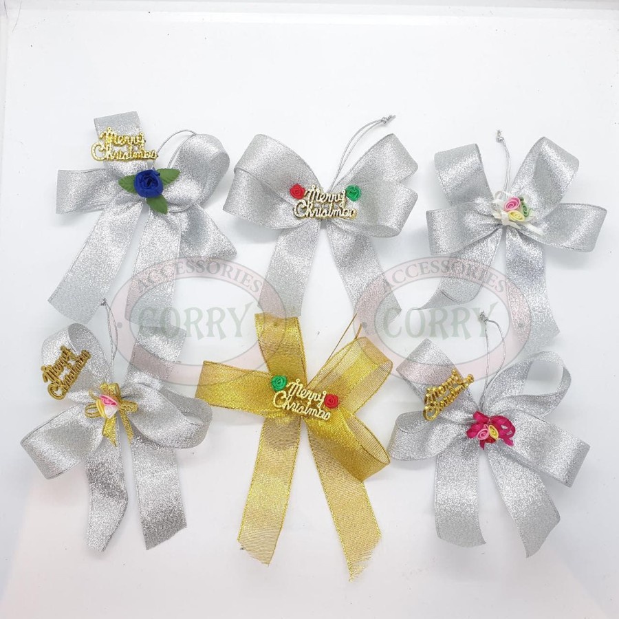 

BEST PRODUCT!!! Pita Hias Pohon Natal Gantungan Silver Gold 15 Cm - PALING DICARI