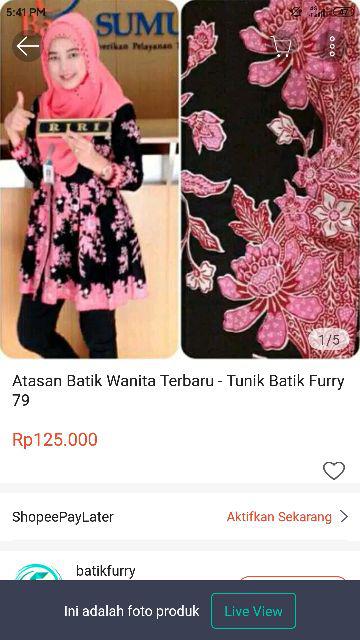 Atasan Tunik Jumbo - Tunik Batik Wanita Terbaru - Tunik Batik Furry 79