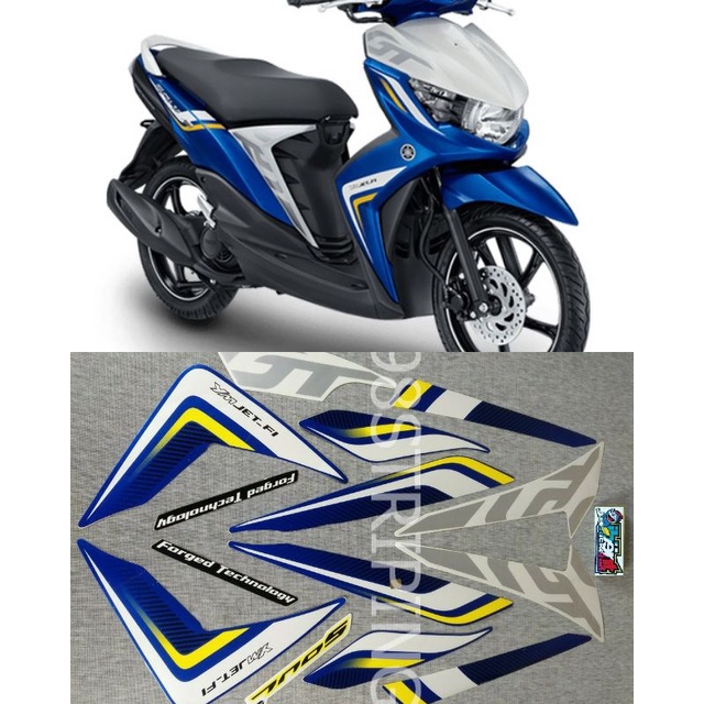 STRIPING MIO SOUL GT BIRU TAHUN 2014 STIKER LIS STANDAR ORI YAMAHA