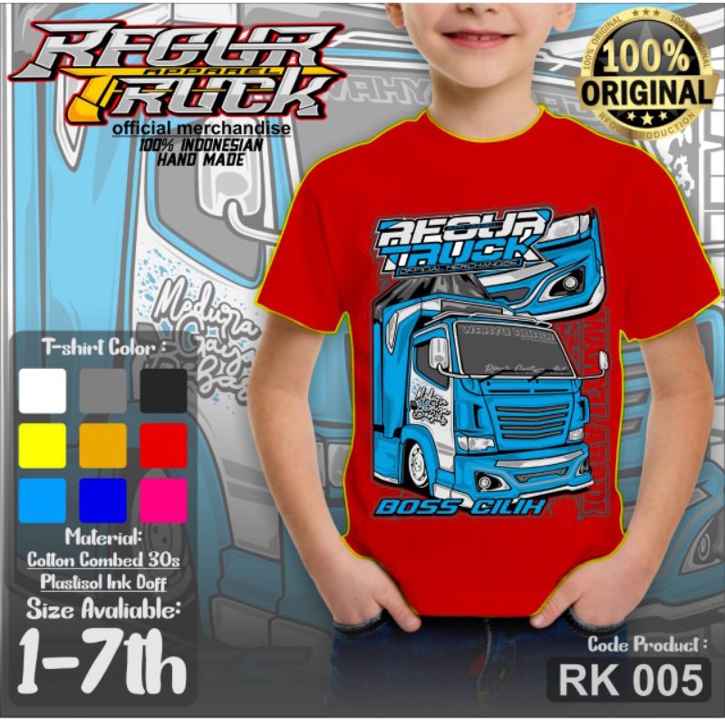 Baju Kaos Distro Anak / Baju Truck Oleng Anak/ Kaos Truck Wahyu Abadi Bos Cilik baju anak laki-laki