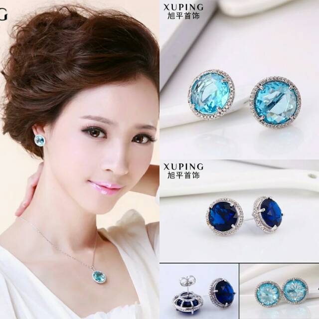 TERLARIS TERMURAH Anting Xuping Lapis Mas Putih 18k SILVER