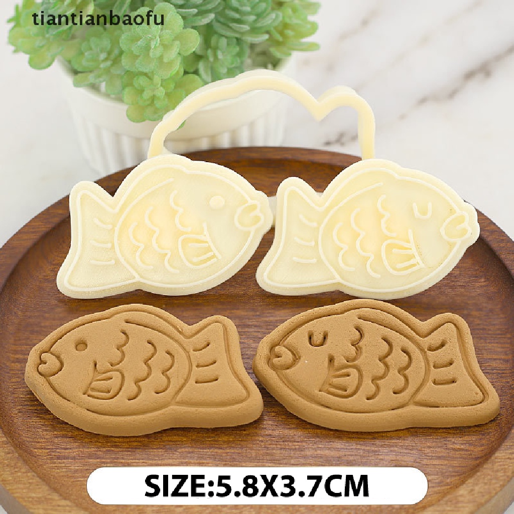 Alat Cetakan Pemotong Kue Kering Sandwich Bentuk Ikan Kecil 3d Model Tekan Untuk Butik