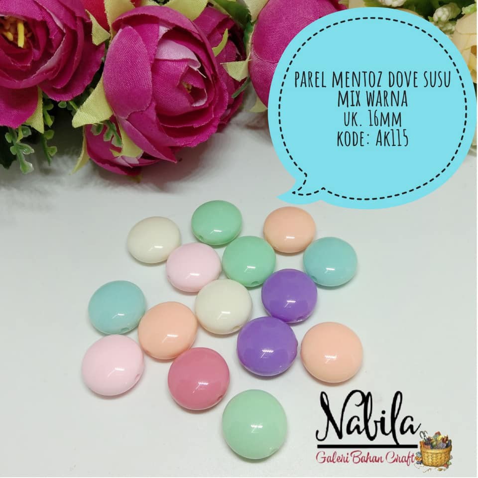

(40 grm) Aneka Manik-manik mote dove susu mix warna
