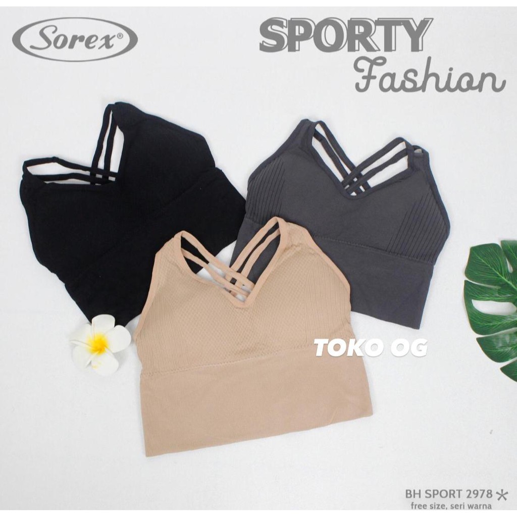 SOREX BRA SPORT FASHION 2978 BH SENAM OLAHRAGA YOGA GYM FITNESS BARU TALI SILANG