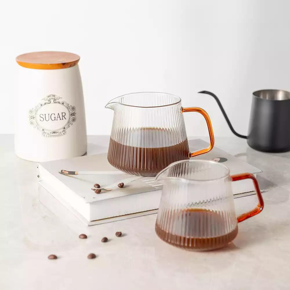 server kopi vertical pattern 500ml / coffee server V60 vertical grain / teko kopi kaca aesthetic