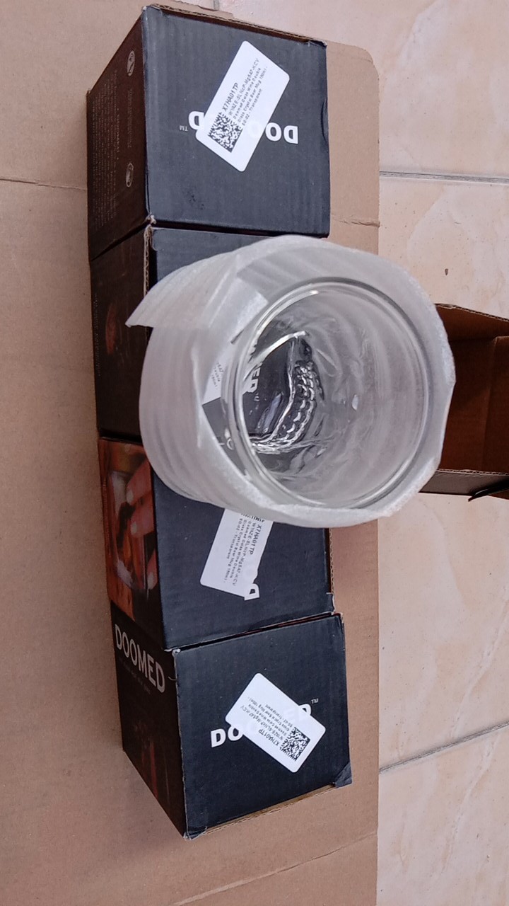 [best Quality] Doomed Gelas Wine Double Glass Crystal Beer Mug 150ml Transparent