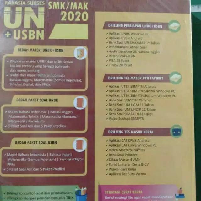 Rahasia Sukses Un Usbn Smk 2020 Terbaru Bank Soal Pembahasan Un