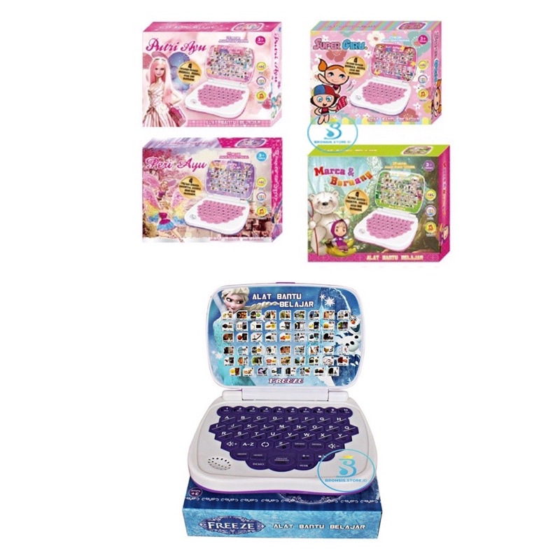 Mainan Laptop 4 bahasa tanpa layar