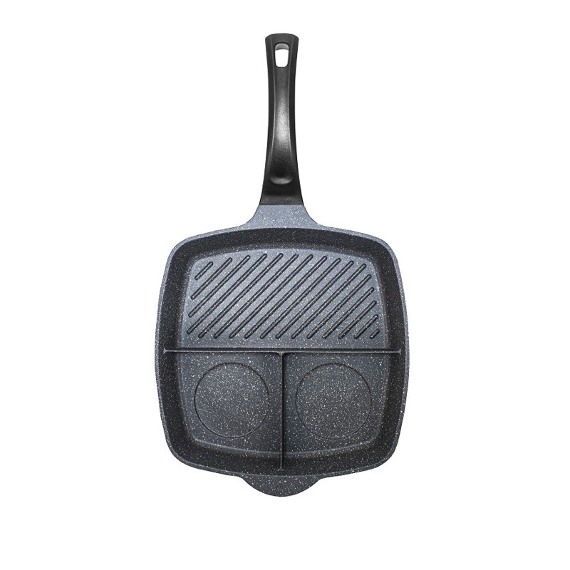KIRIN SQUARE FRYPAN 3IN1 TENUN 28CM NON STICK MARBLE 1.8MM