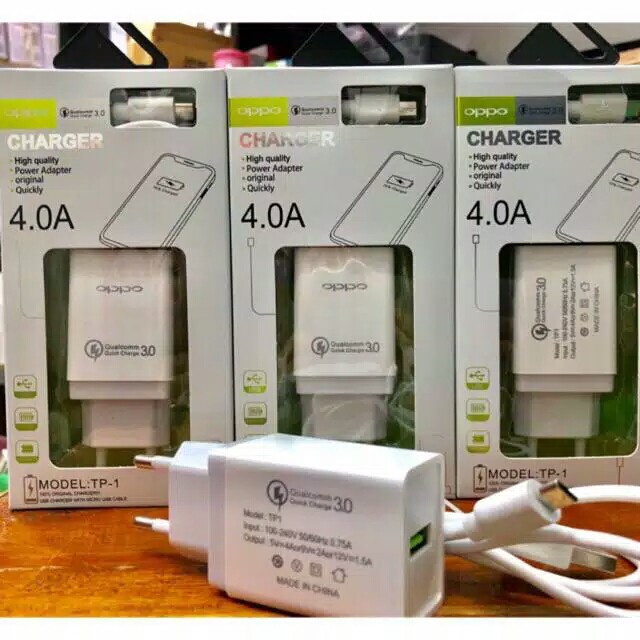 Charger Oppo 3.0 Qualcom Quick Charger 4Ampere - Travel Charger Oppo 3.0 Qualcom