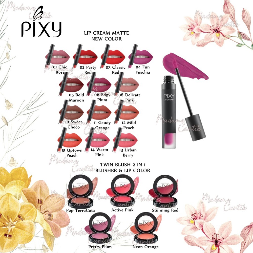 ✿ MADAME ✿ PIXY LIP CREAM MATTE TWIN BLUSH 2IN1 BLUSHER &amp; LIP COLOR LIPMATTE PIXY