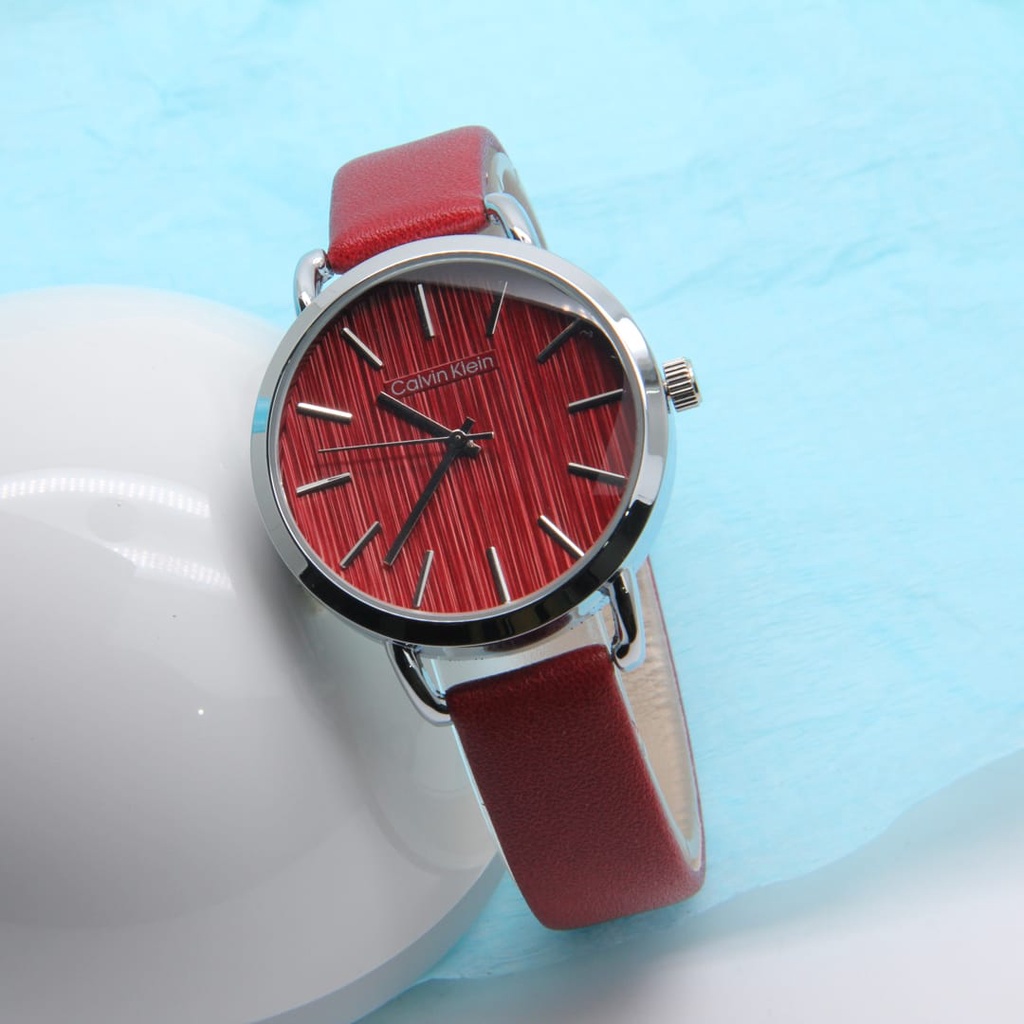 [COD] Jam Tangan Wanita C3359K Aj Tali Kulit Free Box & Baterai Cadangan