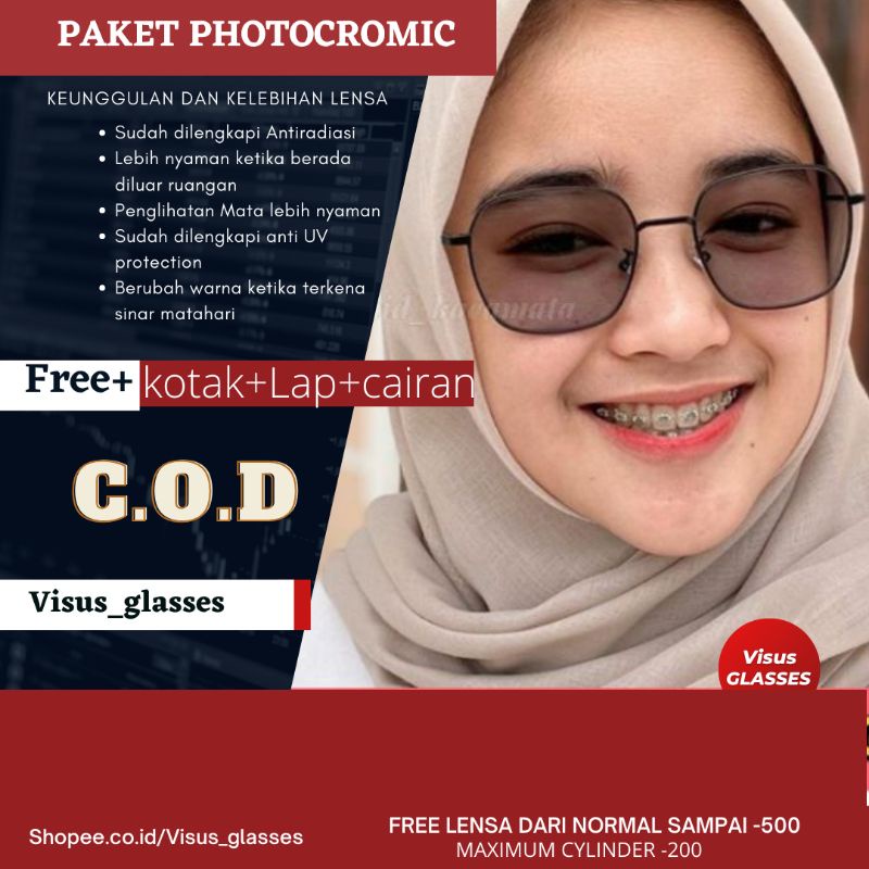 KACAMATA WANITA TERBARU MODEL KOREA] TRENDY | Kacamata photocromic minus antiradiasi