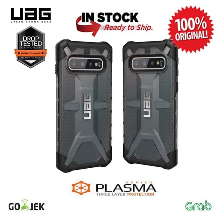 UAG Galaxy S10 Plus Case S10+ Plasma - Ash (Black Transparan)