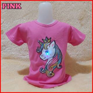  BAJU  KAOS ATASAN  ANAK  PEREMPUAN KUDA PONY UNICORN  LED 