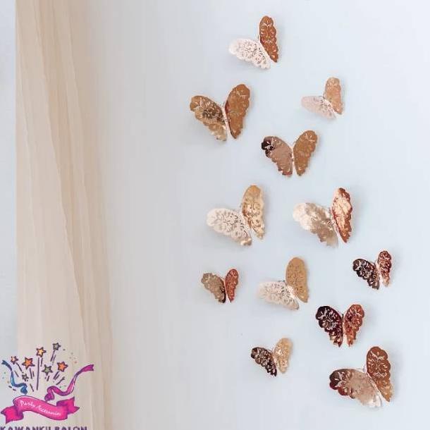 ,,,,,,,] 3D Butterfly Dekorasi/Dekorasi Kupu2/Kupu Kupu 3D Dekorasi Dinding