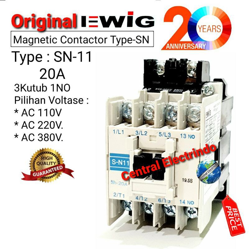 Kontaktor Contactor SN-11 AC 220V EWIG.