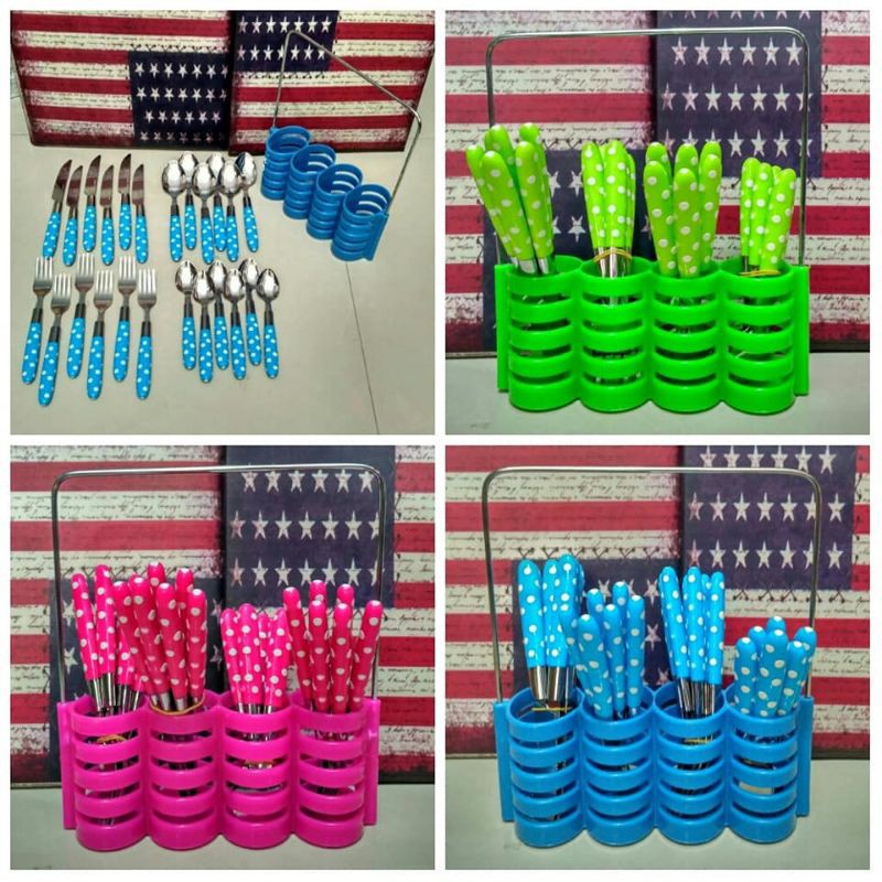 Sendok Set Motif Polkadot 24 Pcs / Sendok Polkadot 24 Pcs / Sendok Polkadot
