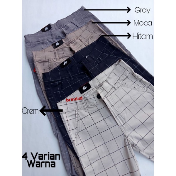 CELANA TARTAN PANJANG PRIA PREMIUM SIZE 28-33