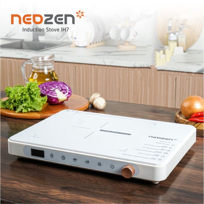 Kompor Listrik Induksi Neozen Low Watt Touch Screen Lock Cryatal Glass Murah Putih Estetik 1 Tungku 