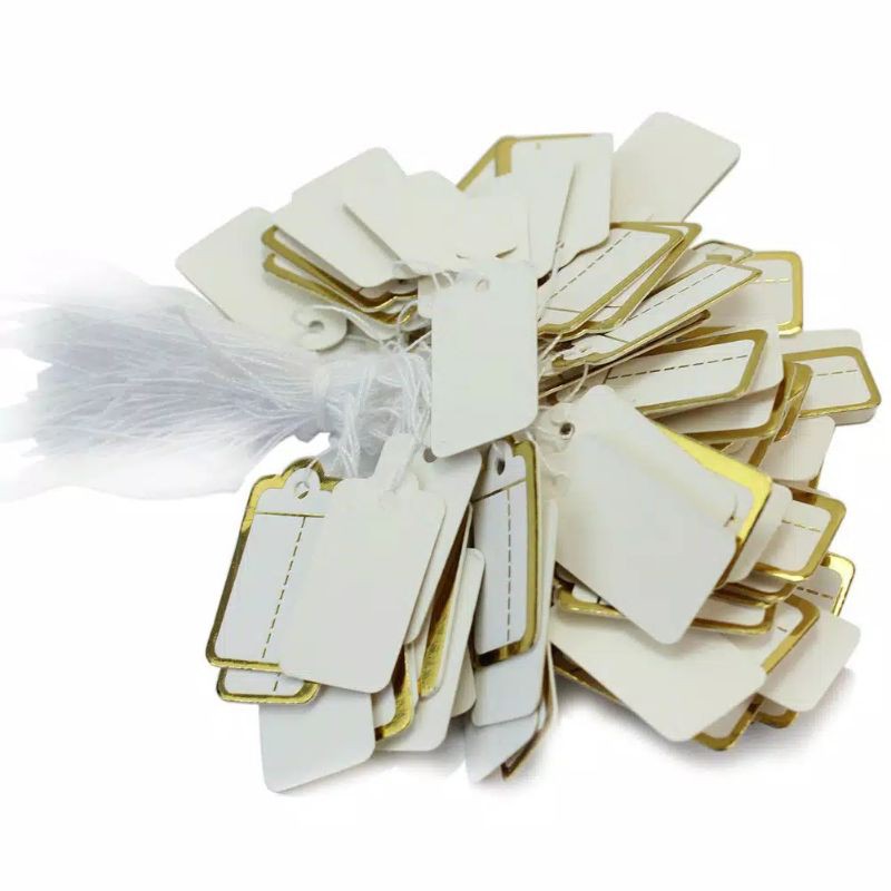 

Price Tag Label Harga Model Kotak Putih List Gold Kualitas Impor
