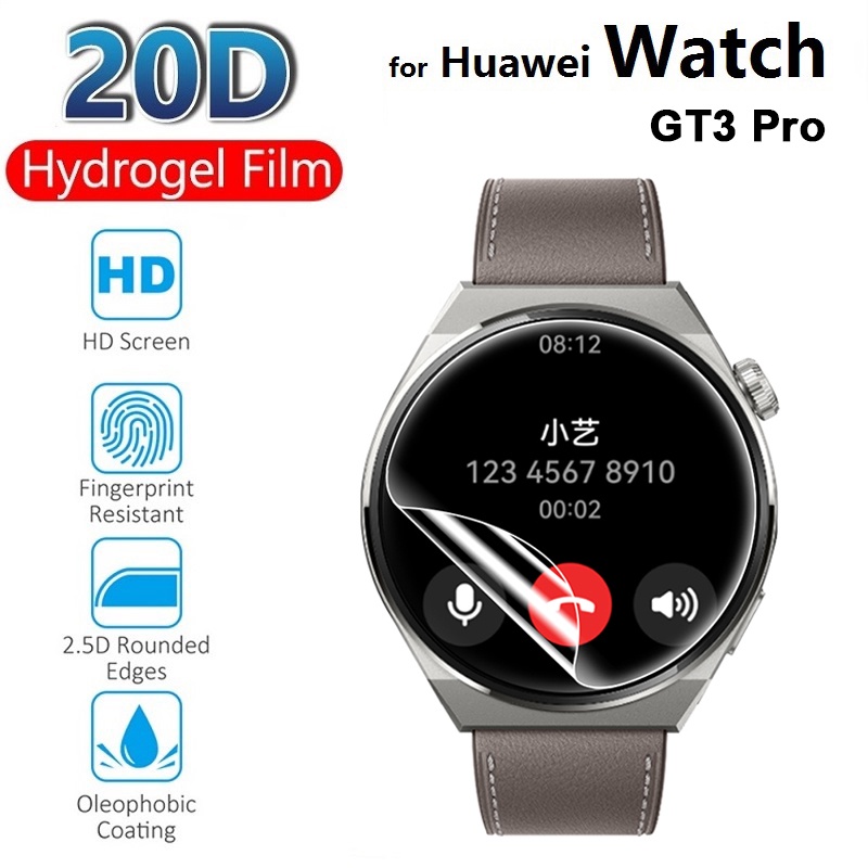 Film Pelindung Layar Bahan TPU Hydrogel Transparan 9D Curved Untuk Smartwatch Huawei GT 3 Pro