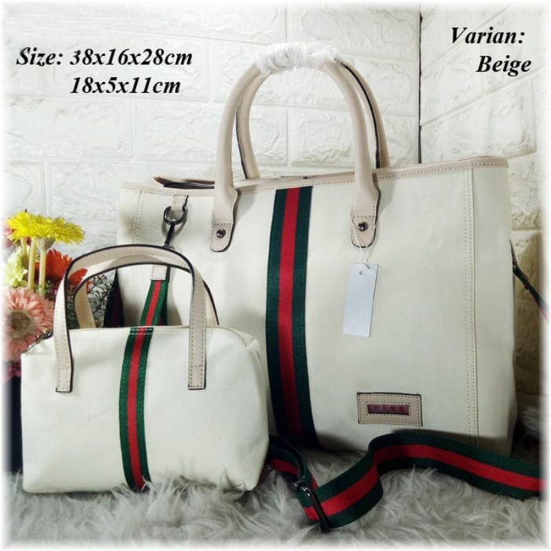 G*cci Big Victori 2in1 Set || Tas Wanita Fashion Branded || Grosir Tas Import Jakarta Batam || Tas C
