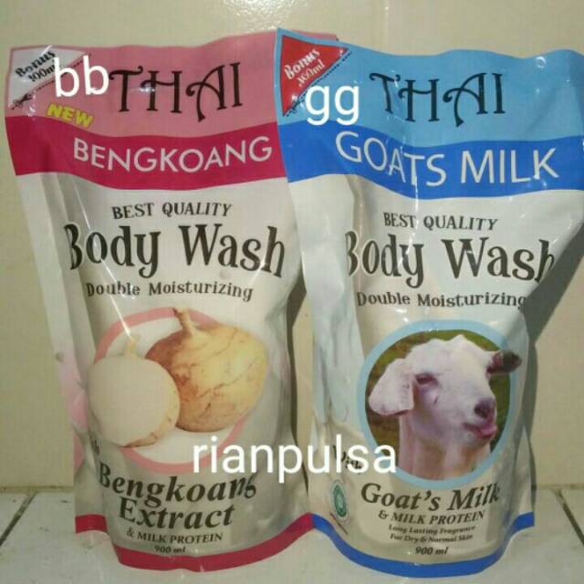 Reffill THAI Goats Milk Bengkoang Sabun Mandi Cair susu kambing pemutih pencerah lembut Rice Honey