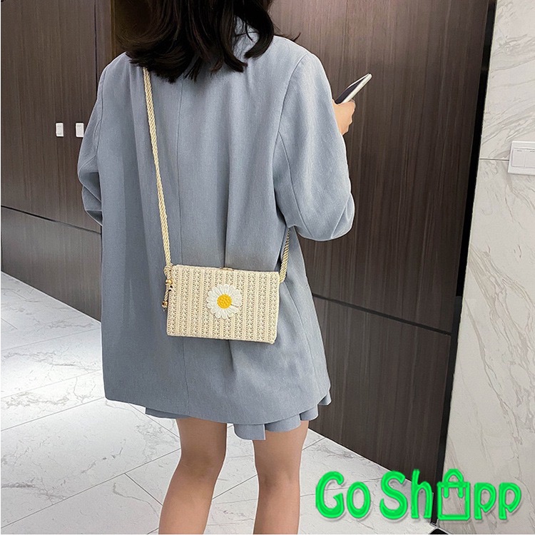 Tas Selempang Wanita Fashion Korea - Tas Wanita Motif Anyaman Bunga - Tas Import Fashion Wanita Terbaru - Tas Slempang Murah Import [SL78]