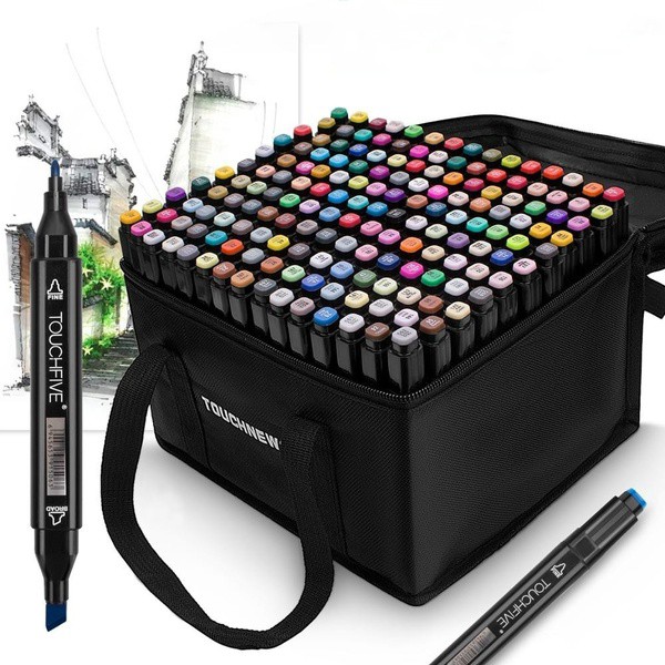 

Pensil Warna TOUCHFIVE Marker pen 120/80 Colors Dual For Manga Sketch Twin Marker Pen