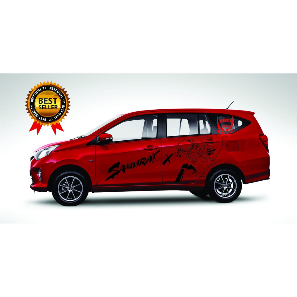 Stiker Mobil KARTUN SAMURAI X Calya Agya Avanza Inova Rush Terios sedan semua mobil