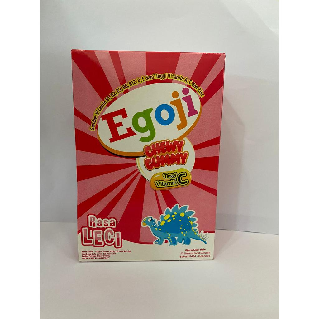 Egoji Chew Gummy Leci Sachet isi 10 Butir