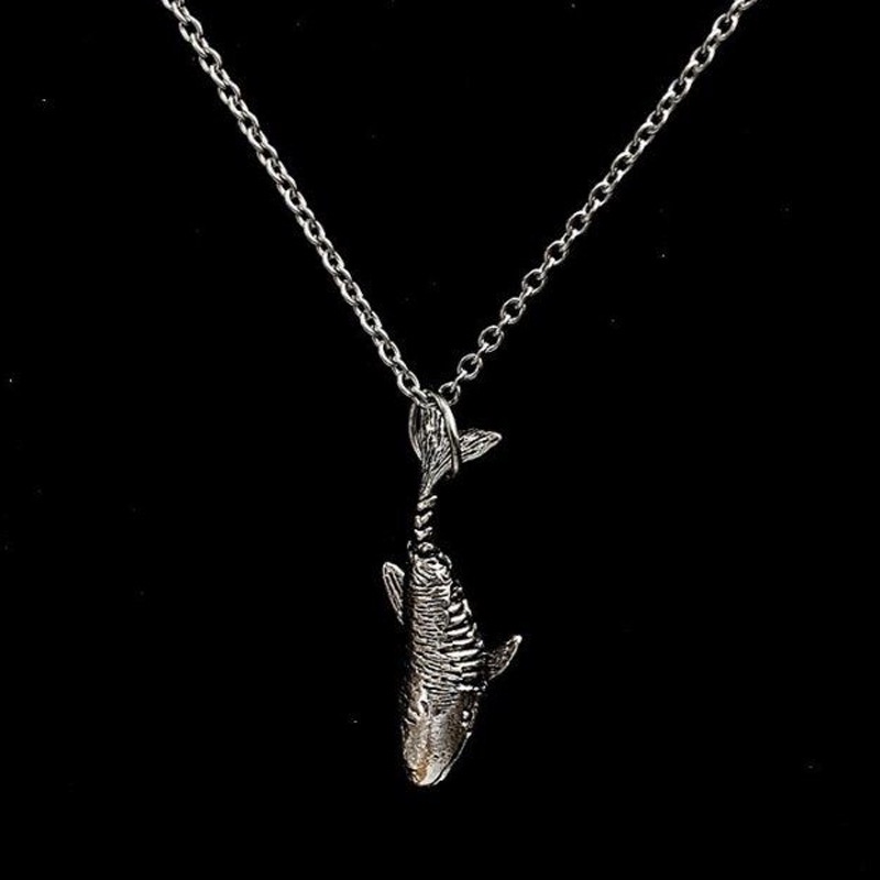 Ins populer merek street hip-hop dolphin kalung pria dan wanita Jalan vintage whale liontin all-matc