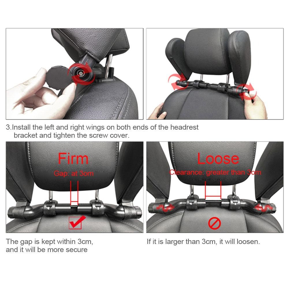 HOYOO Side Headrest Pillow Sandaran Kepala Kursi Bantal Mobil Cover Kulit - HY33 - Black