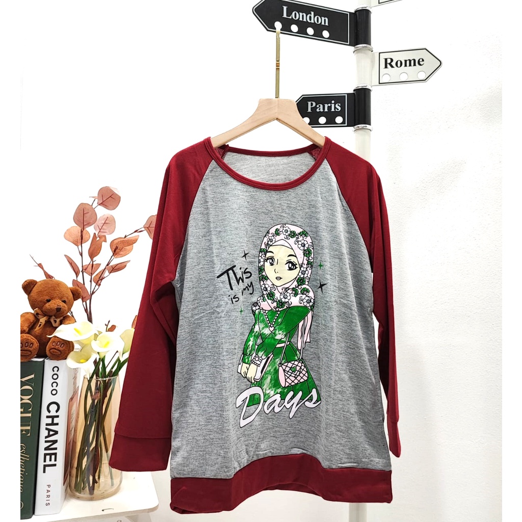 SALE | Kaos Sweater Wanita Gambar bahan tebal babyterry