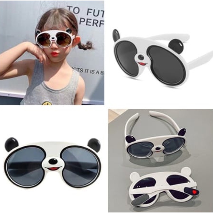 Kacamata Polarized Hitam Anak Model Panda New Trend / Fashion Kacamata Anak Terbaru Model Panda