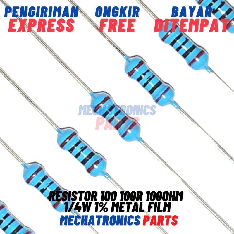 10X RESISTOR 100 100R 100OHM 1/4W 1% METAL FILM