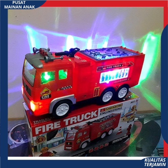 Promo Fire Truck Mainan Mobil Pemadam Kebakaran New Pakai Batrei Berlampu Dan Bersuara Termurah
