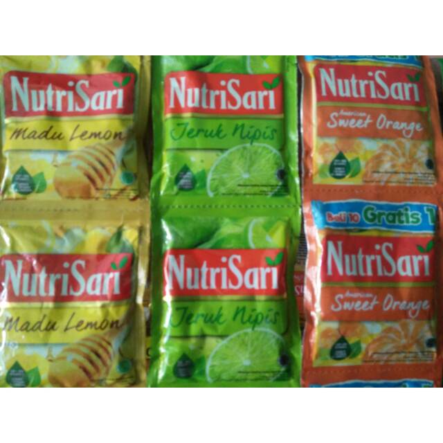 

Nutrisari Madu lemon / Jeruk Nipis / Sweet Orange renteng