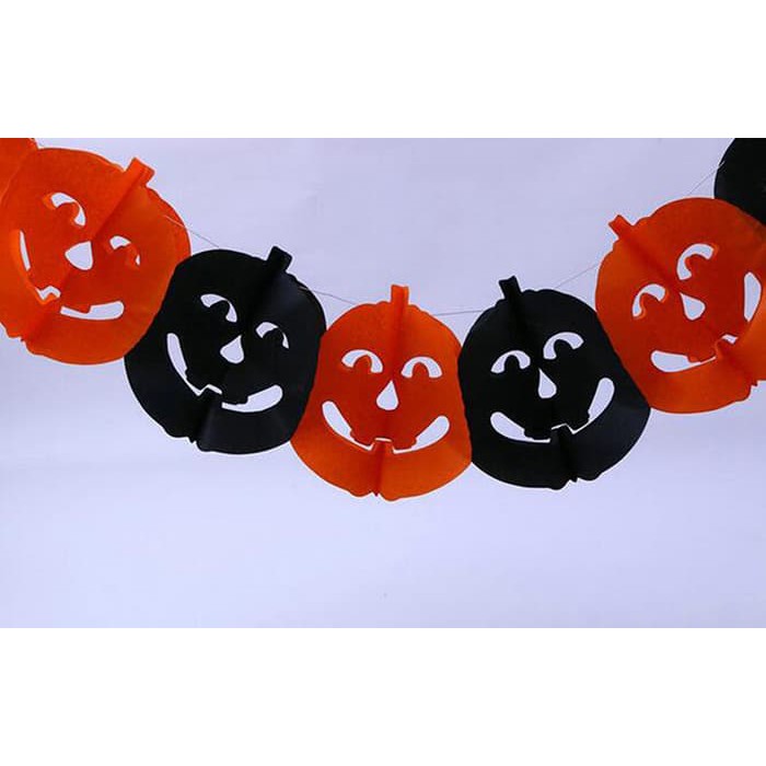 garland Halloween Skull Bat Spider Ghost Pumpkin banner garland hiasan