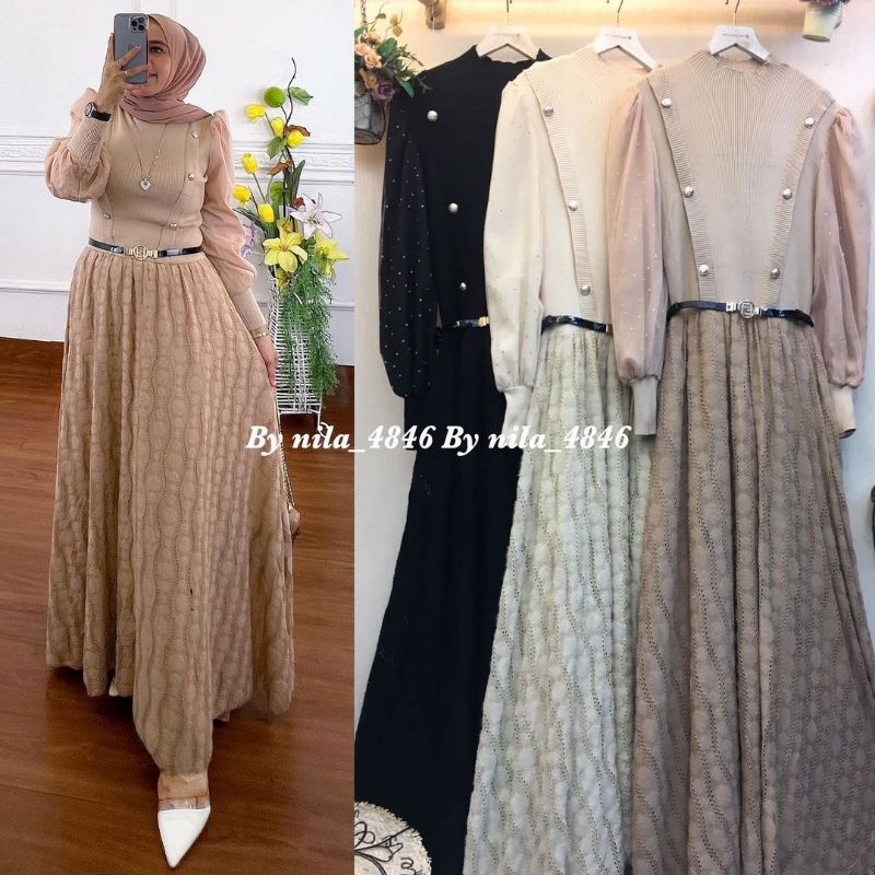 GAMIS RAJUT KOMBINASI TUTU TERBARU