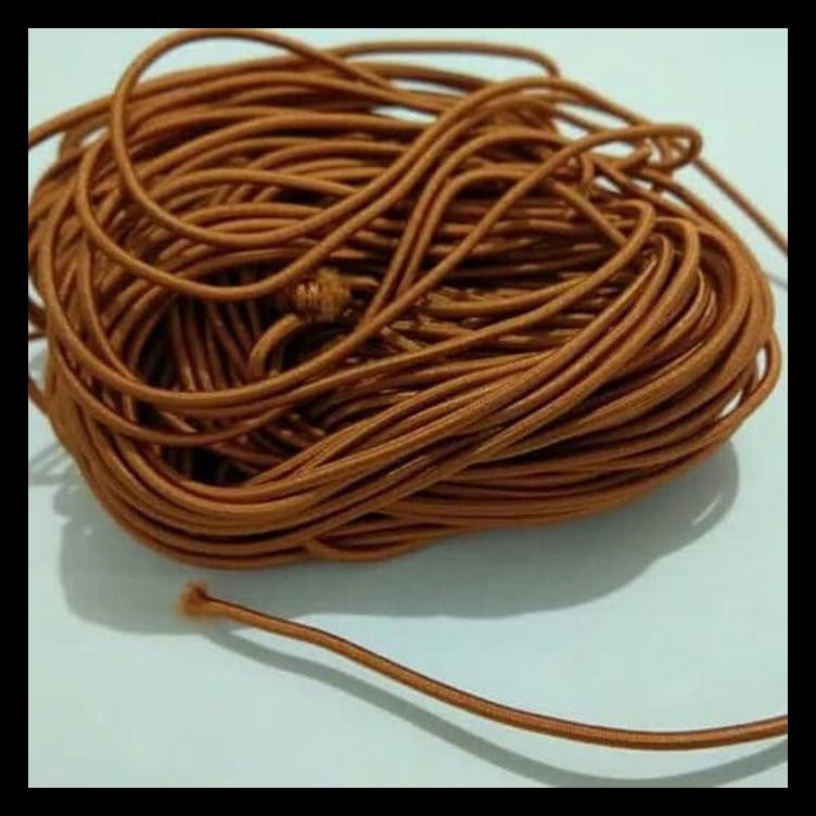 

HEMAT Tali Elastis Bulat / Tali String / tali karet 1,5mm (panjang 25 meter) - Gold TERUJI