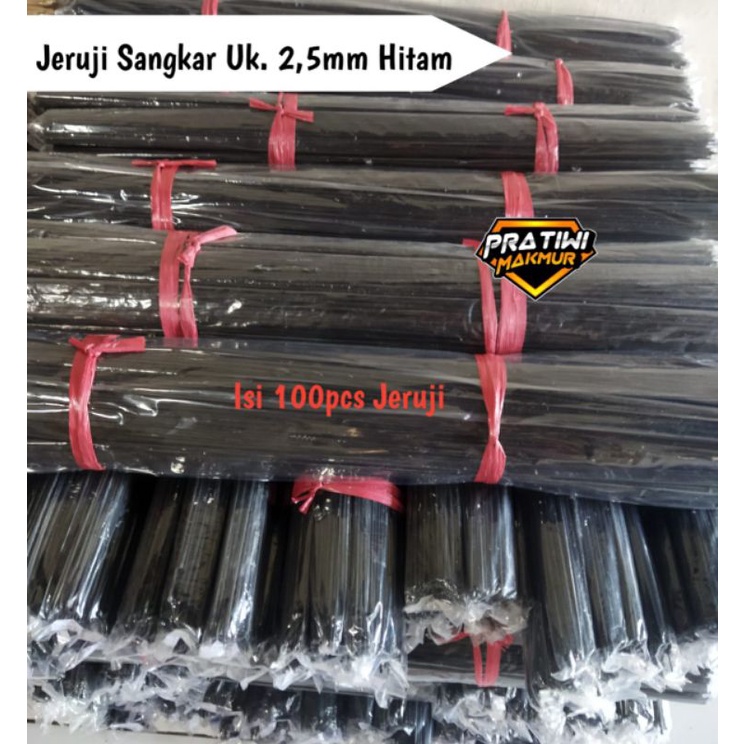 Jeruji Bambu Sangkar Ukuran 2,5mm Warna Hitam Isi 95