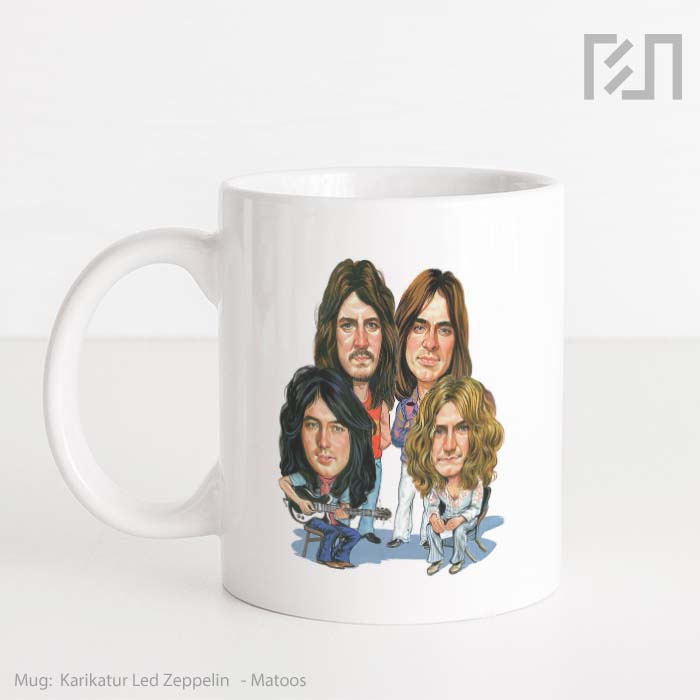 Gelas Keramik Caricature Led Zeppelin Mug