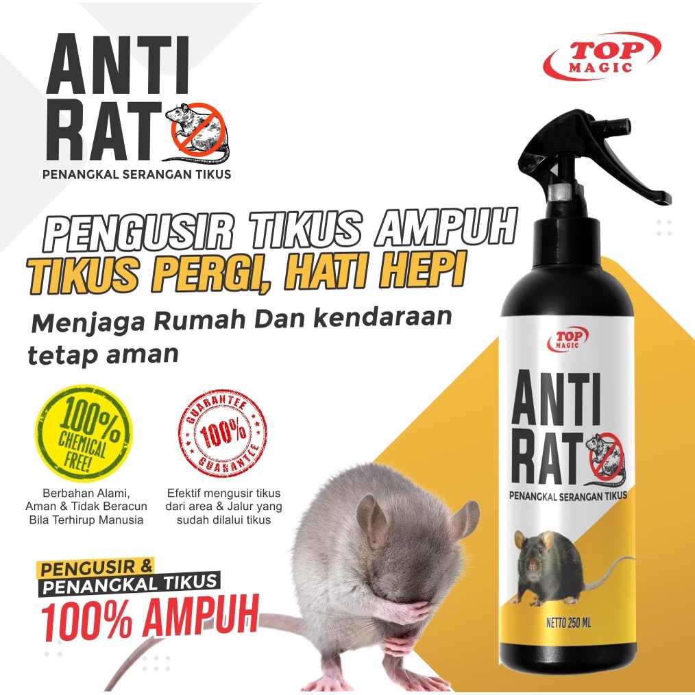 Pengusir Tikus Alat Pembasmi Pengusir Tikus Rumah di Mobil Anti Tikus Untuk Mobil Rat Repellent Ampuh Anti Tikus Mobil Top Anti Rat 250ml