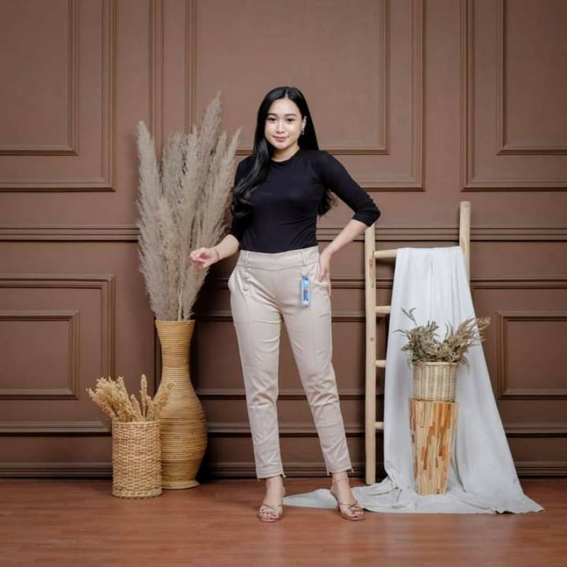 Celana Baggy Pants Wanita|Bahan Twill Combad Diamond