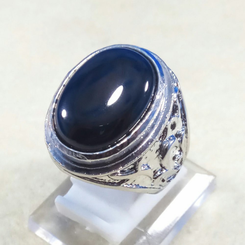 CINCIN BATU AKIK PERMATA BLACK ONYX BIG SIZE MEWAH DAN TERMURAH